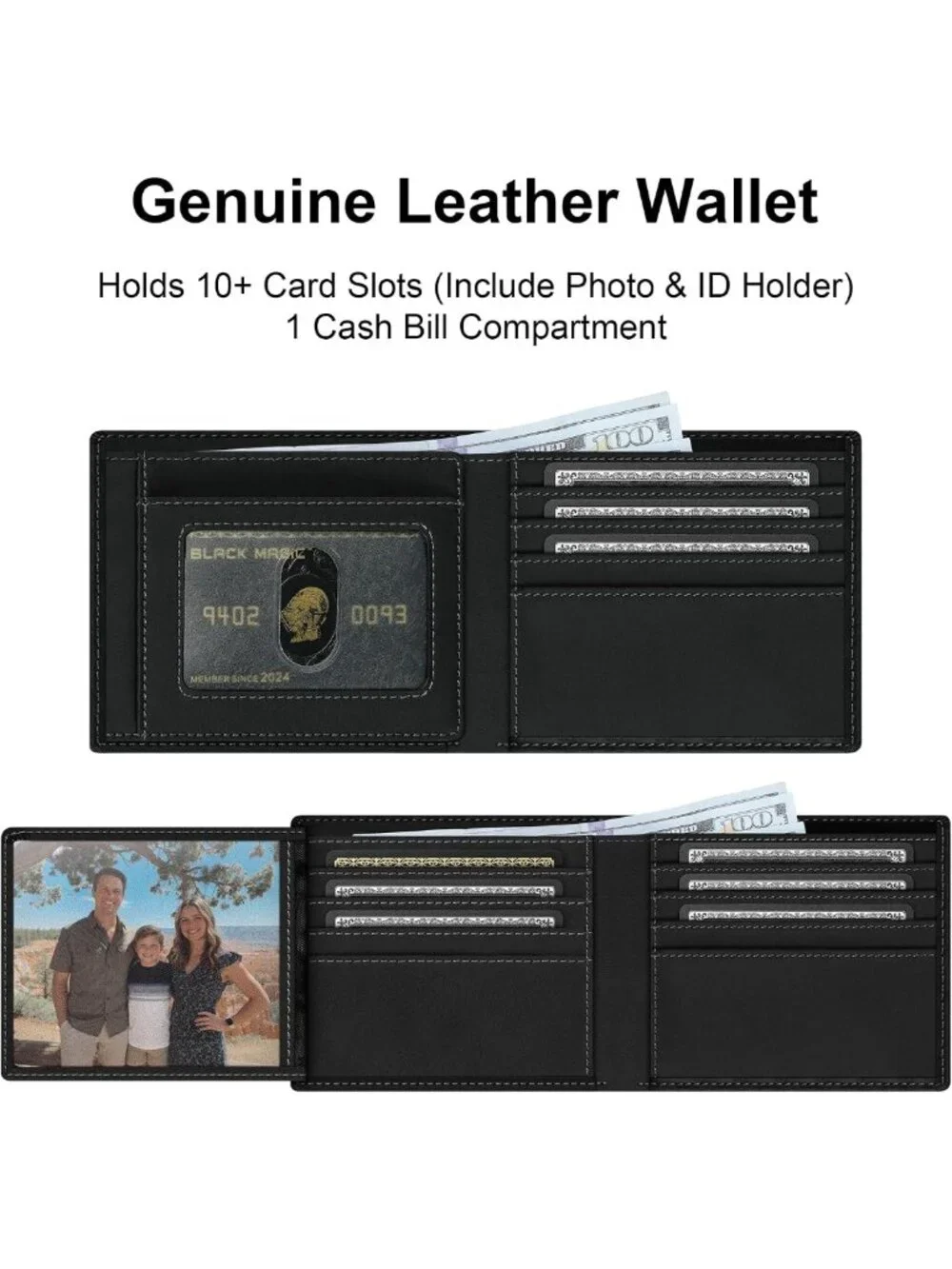 Stylish Genuine Leather RFID Wallet with Anti-Theft Chain | Biker Card Holder